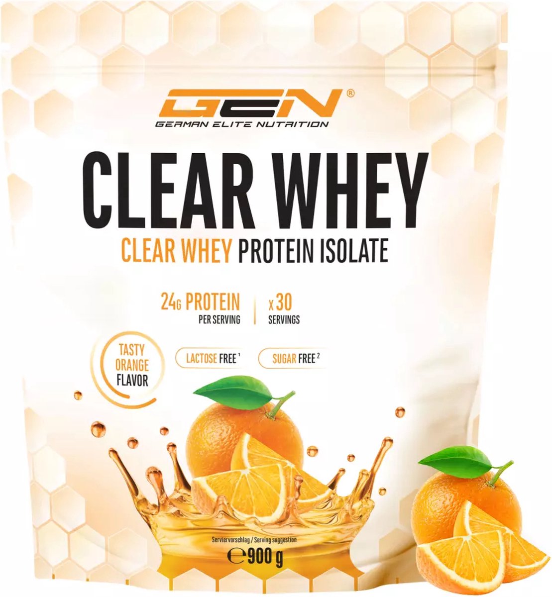 Clear Whey Isolaat - Eiwitshake - Proteïne Ranja - Orange / Sinaasappel smaak - 30 Servings - 900 g - 24g proteïne per serving - Verfrissend proteïne shake