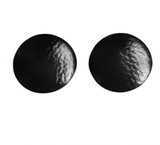 Oorbellen-Allergievrij- leer- zwart-1.5 cm-Charme Bijoux