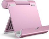 Tablet Standaard, Verstelbare Draagbaar Houder, Bureau Tablethouder Tabletstandaard Dock Holder voor iPad/iPad Pro/Air/Mini, Galaxy Tab A8/A7 Lite/A7/S8/S7, Tab/Phones(4-13"), Rosé Goud