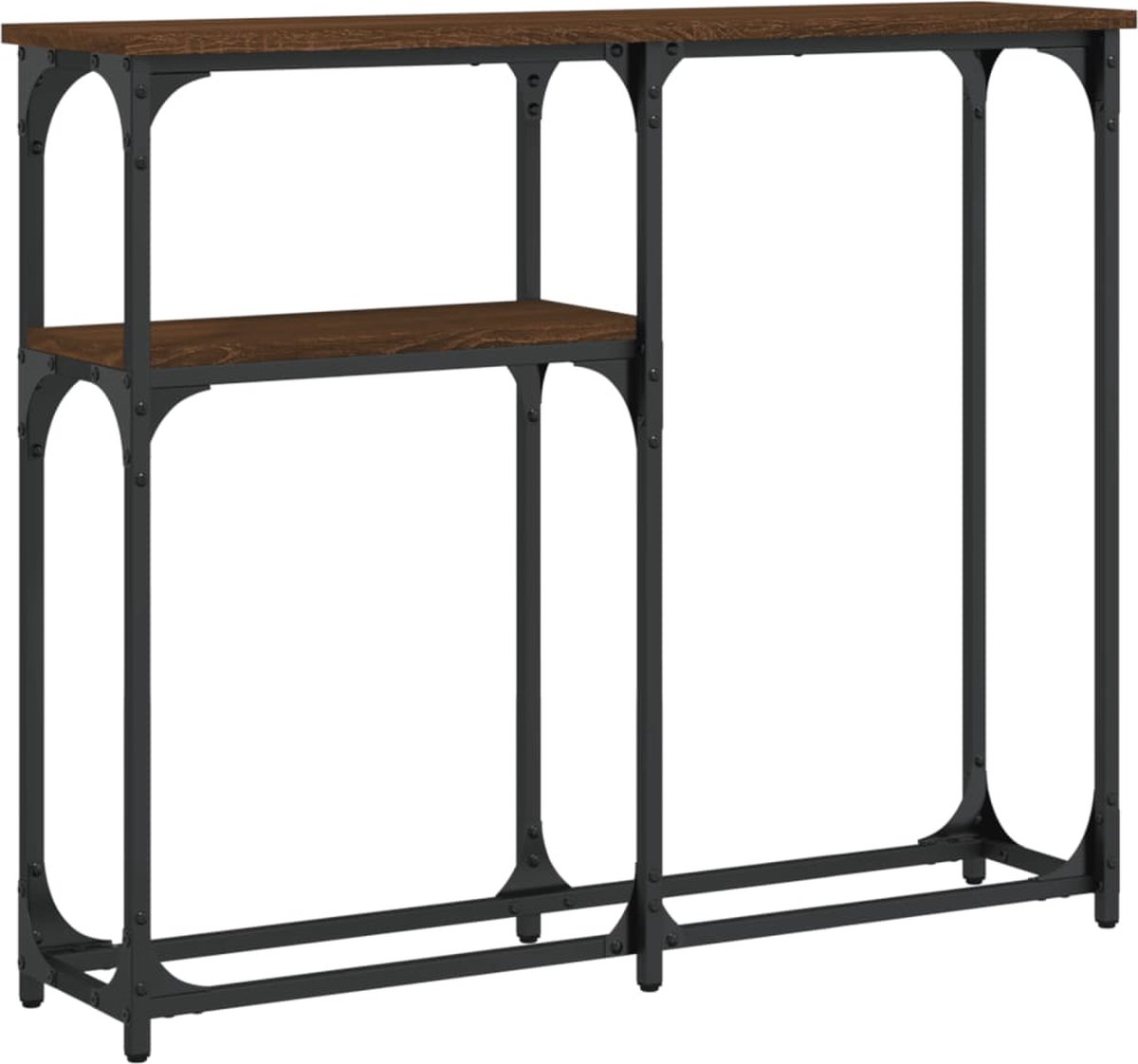 vidaXL Wandtafel - 90x22,5x75 - cm - bewerkt - hout - bruin - eikenkleur bruineiken