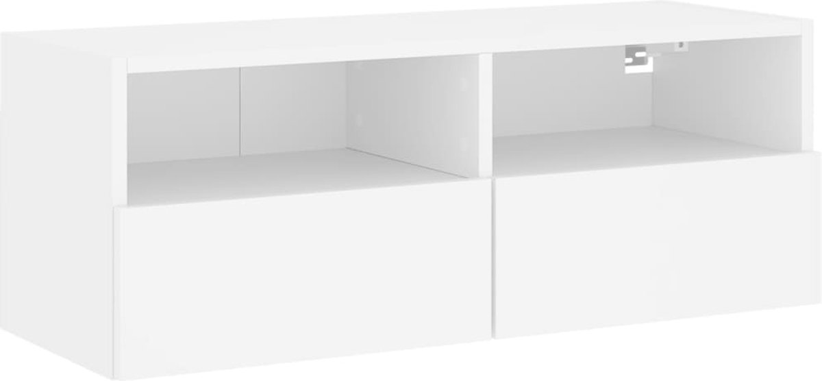 vidaXL - Tv-wandmeubel - 80x30x30 - cm - bewerkt - hout - wit