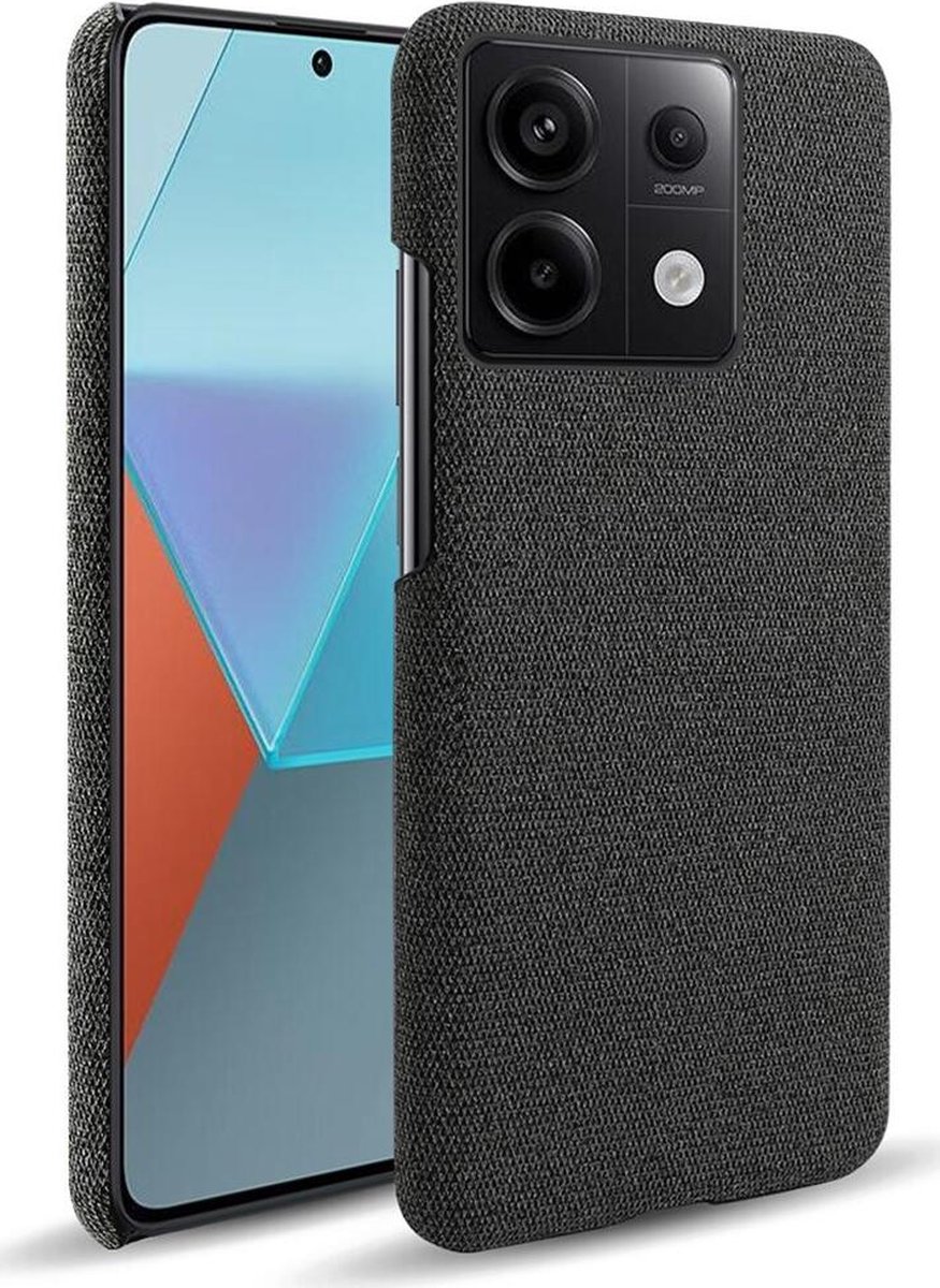 Xiaomi Redmi Note 13 Pro 5G / Poco X6 Hoesje Stoffen Back Cover Zwart