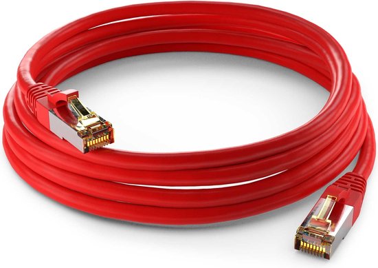 Câble réseau Helos S/ FTP (PIMF) CAT 6a 20m Cat6a S/ FTP (S-STP) Rouge