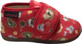 Naturino - Home - Mt 21 - velcro huisdieren velvet pantoffel - rood