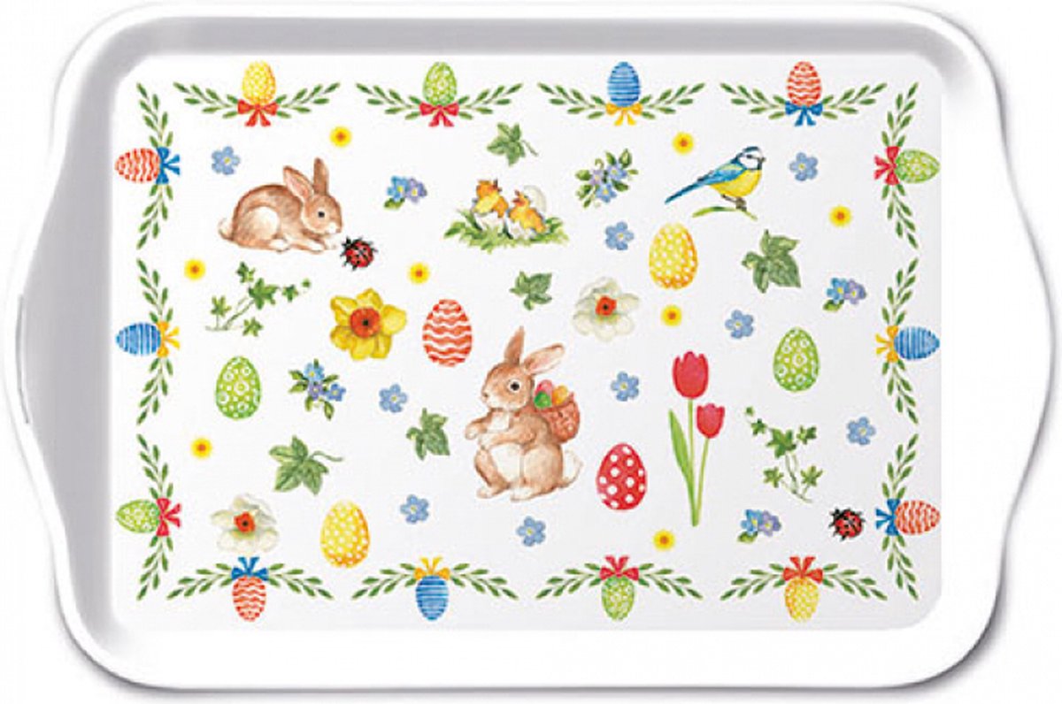 Tray melamine 13x21 cm Easter collage