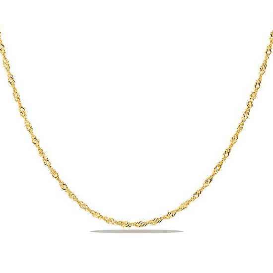 Juwelier Zwartevalk - 14 karaat gouden singapore schakel ketting