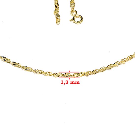 Platte Koningsketting 14 karaat goud - 61,1 cm