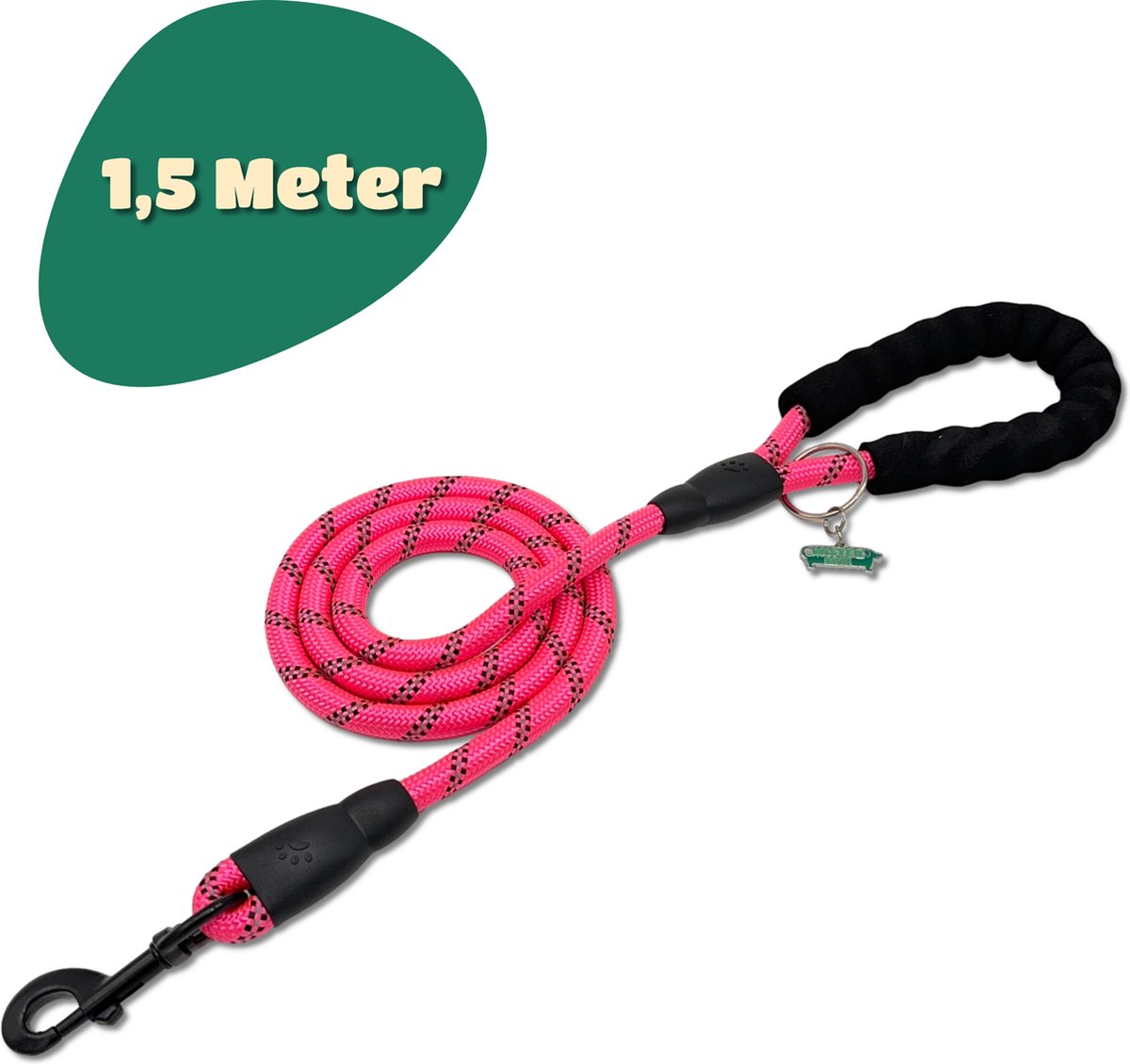 Mister Mill Reflecterende Hondenriem 150 cm - Roze - Honden Riem - Hondenlijn - Honden Lijn