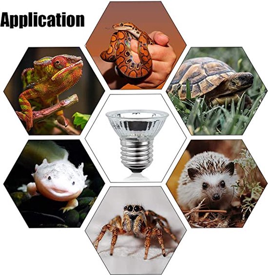 UVB Reptielenlamp 50 watt - terrarium verlichting - warmtelamp - halogeenlamp - UVA + UVB - schildpadden - hagedissen - slangen - vogelspinnen - Merkloos