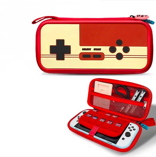 Yes In LAB - Luxe beschermhoes geschikt voor Nintendo Switch/OLED/Lite - Retro SNES Controller met 3D-Textuur - Opbergtas voor console en accessoires - Hoes - Hard Case - Cover