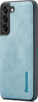 Samsung Galaxy S24 Bookcase hoesje - CaseMe - Effen Aqua - Kunstleer