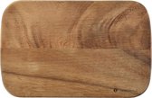 Ontbijtplankje van hout, 2-delige set, van duurzaam acaciahout, onderhoudsvriendelijk, robuust, 26 x 17 cm