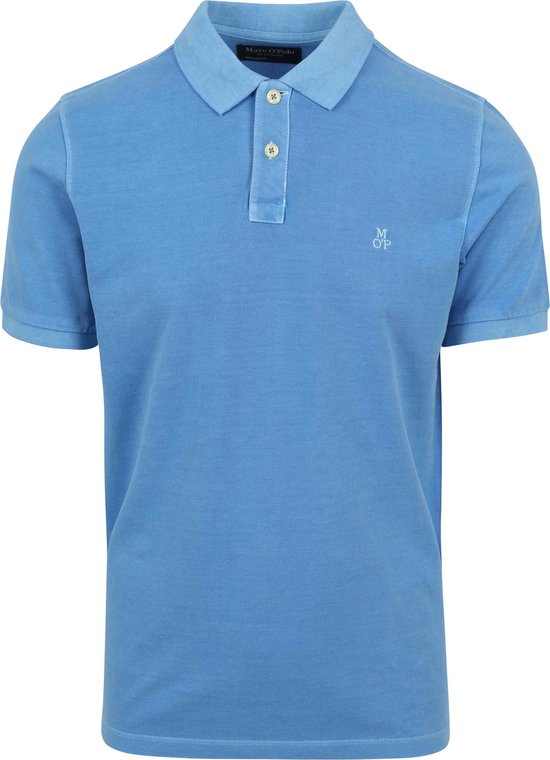 Marc O'Polo - Poloshirt Faded Blauw - Modern-fit - Heren Poloshirt Maat L