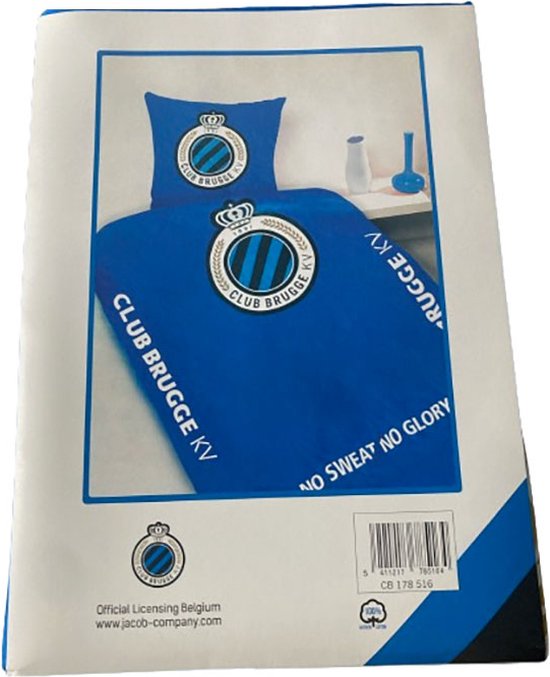 Club Brugge dekbedovertrek 1 persoon 140 x 200 cm 'No sweat no glory'