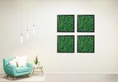 Greens mosschilderij Eland groen rendiermos 60x60 bestaande uit 4 handgemaakte partijen met een uniek effect. Geef je interieur die aparte touch, onderhoudsvrij en geluidsabsorberend.