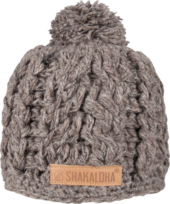 Shakaloha Gebreide Wollen Muts Heren & Dames Beanie Hat van schapenwol met polyester fleece voering - Broh Beanie Grey Unisex - One Size Wintermuts