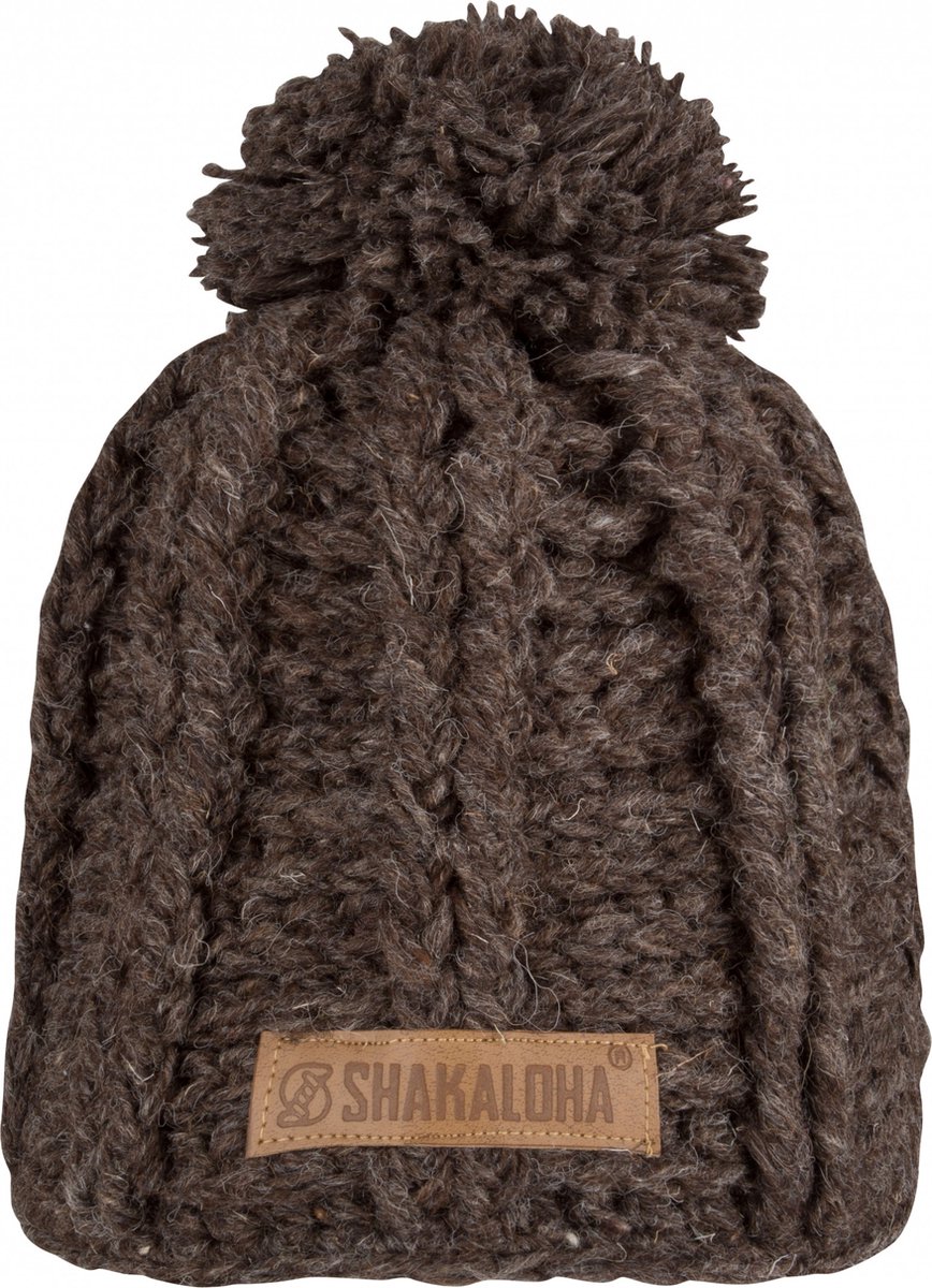 Shakaloha Gebreide Wollen Muts Heren & Dames Beanie Hat van schapenwol met polyester fleece voering - Boss Beanie LBrown Unisex - One Size Wintermuts