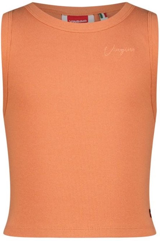 Vingino -Meisjes Basic T-shirt rib-Baked Bruin-oranje