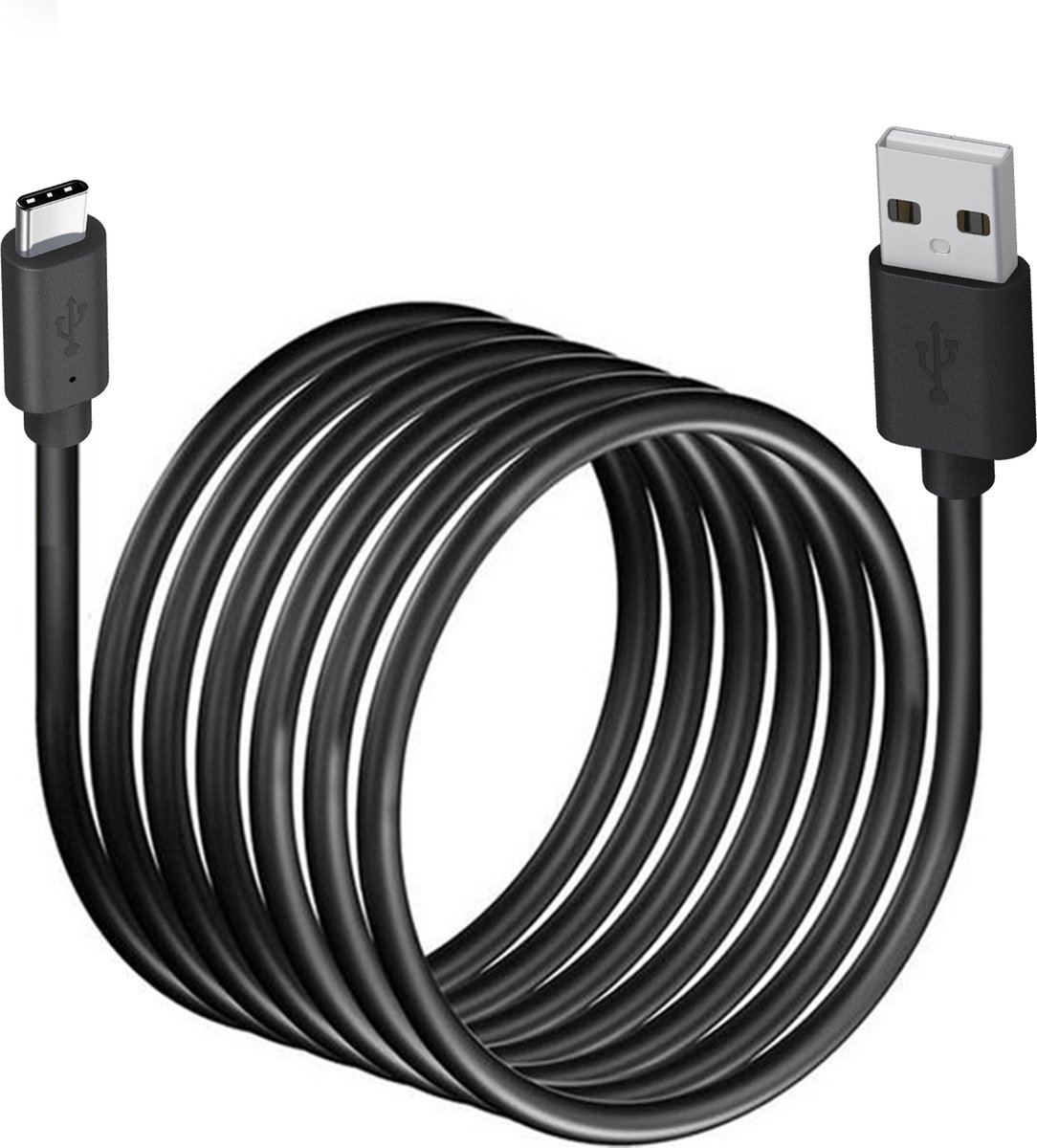 Motorola, USB-A naar USB-C Oplaadkabel - Zwart - 1m, Zwart