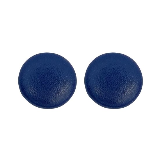 Clip oorbellen- Blauw- leer- 2 cm- geen gaatje- Charme Bijoux
