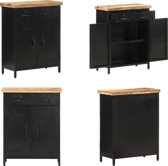 vidaXL Bijzetkast 60x33x75 cm Mangohout Dressoir - Mangohout - Vintage - Industriële vidaXL Bijzetkast 60x33x75 cm Mangohout Dressoir - Mangohout - Vintage - Industriële