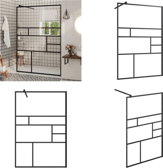Inloopdouchewand transparant 100x195 cm ESG-glas goudkleurig