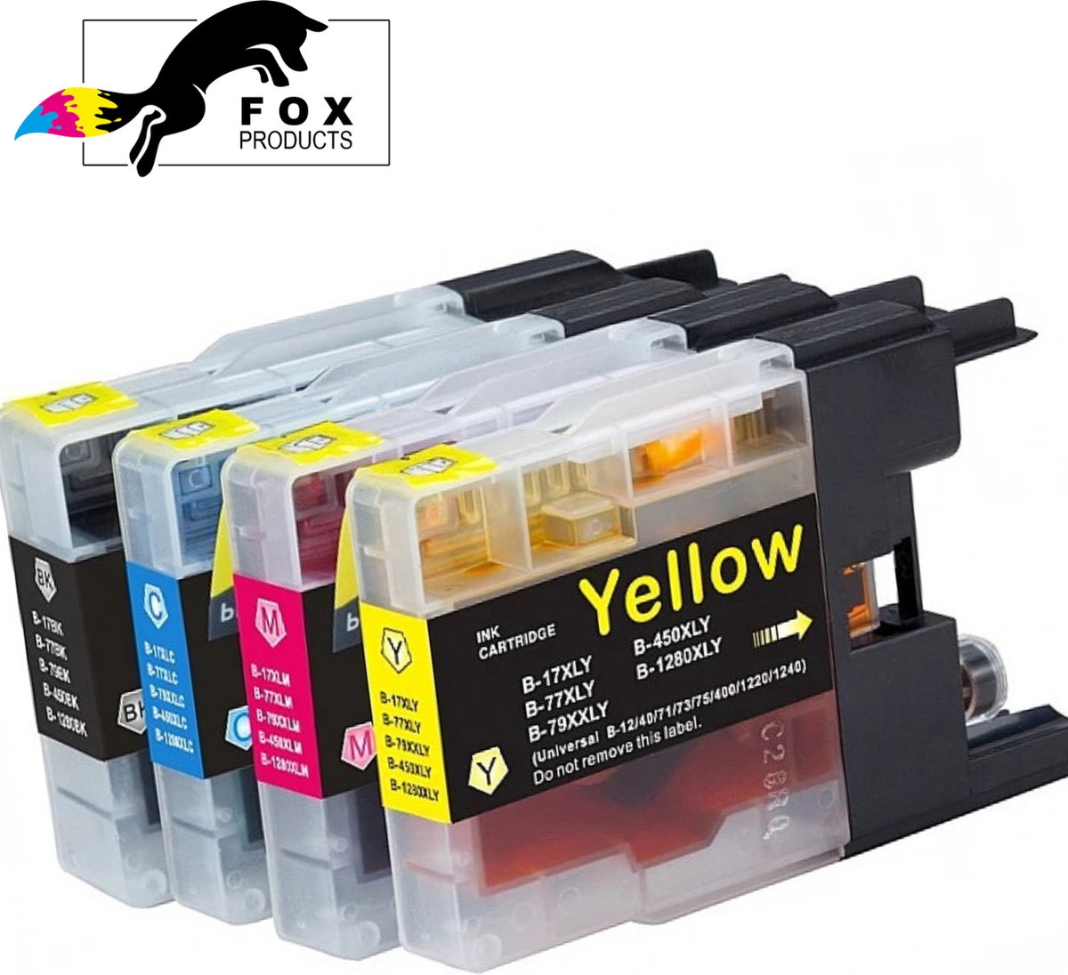 FoxProducts® 4 stuks LC-1240 / LC-1280 1240xl 1280xl LC1220 LC-1220 inktcartridge Multipack XL (4-pack) geschikt voor Brother DCP-J525W DCP-J725DW DCP-J925DW MFC-J430W MFC-J625DW MFC-J825DW MFC-J835DW MFC-J5910DW MFC-J6510DW MFC-J6710DW
