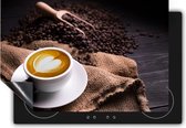 Chefcare Inductie Beschermer Kopje Koffie in een Hartje met Koffiebonen - 81,2x52 cm - Afdekplaat Inductie - Kookplaat Beschermer - Inductie Mat