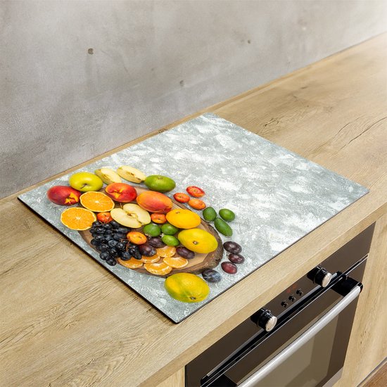Chefcare Inductie Beschermer Fruit op een Boomstam - 90x52 cm - Afdekplaat Inductie - Kookplaat Beschermer - Inductie Mat