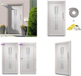 vidaXL Voordeur 98x200 cm wit - Deur - Deuren - Toegangsdeur - Toegangsdeuren
