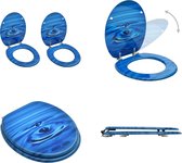 vidaXL Toiletbrillen met deksel 2 st waterdruppel MDF blauw - Toiletbril - Toiletbrillen - Hard-close Toiletbril - Hard-close Toiletbrillen