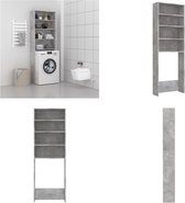 vidaXL Wasmachinekast 64x24x190 cm betongrijs - Wasmachine Kast - Wasmachine Kasten - WC Kast - WC Kasten