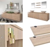 vidaXL Ensemble de meubles de salle de bain 8 pièces avec lavabo Beige - Meubles de salle de bain - Meubles de salle de bain - Meubles de salle de bain - Meubles de salle de bain