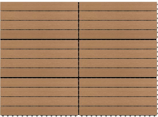 Terrastegels acaciahout 30 x 30 cm verticaal patroon (10 stuks