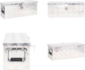 vidaXL Opbergbox 60x23-5x23 cm aluminium zilverkleurig - Opbergbox - Opbergboxen - Gereedschapskist - Opbergkist