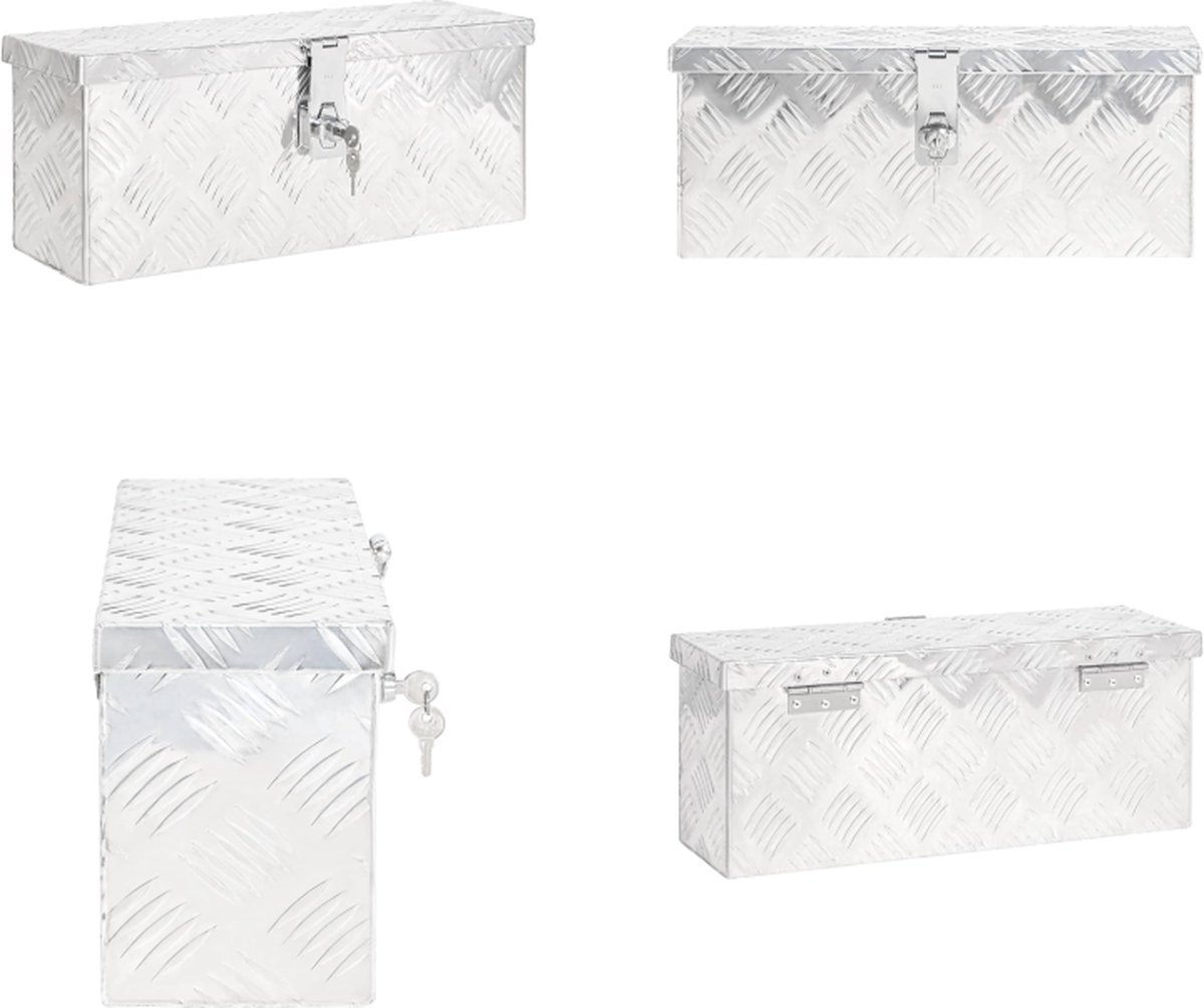 VidaXL Opbergbox 50x15x20-5 cm aluminium zilverkleurig Opbergbox Opbergboxen Gereedschapskist Opbergkist