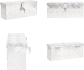vidaXL Opbergbox 50x15x20-5 cm aluminium zilverkleurig - Opbergbox - Opbergboxen - Gereedschapskist - Opbergkist