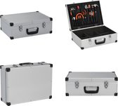 vidaXL Gereedschapskoffer 46x33x16 cm aluminium zilverkleurig - Gereedschapskoffer - Gereedschapskoffers - Reiskoffer - Reiskoffers