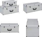 vidaXL Opbergkoffers 2 st aluminium zilverkleurig - Opbergkist - Opbergkisten - Kist - Kisten
