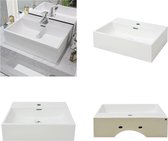 vidaXL Lavabo avec trou pour robinetterie Blanc 51-5x38-5x15 cm Céramique - Lavabo - Lavabos - Lavabo - Lavabos