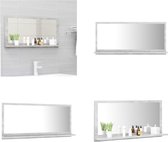vidaXL Badkamerspiegel 80x10-5x37 cm spaanplaat betongrijs - Spiegel - Spiegels - Badkamerspiegel - Badkamerspiegels