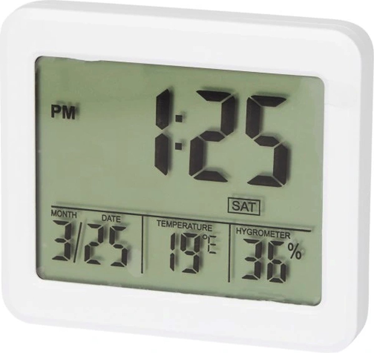 Nortec thermometer-hygrometer-klok-magnetische achterkant-digitaal-batterij