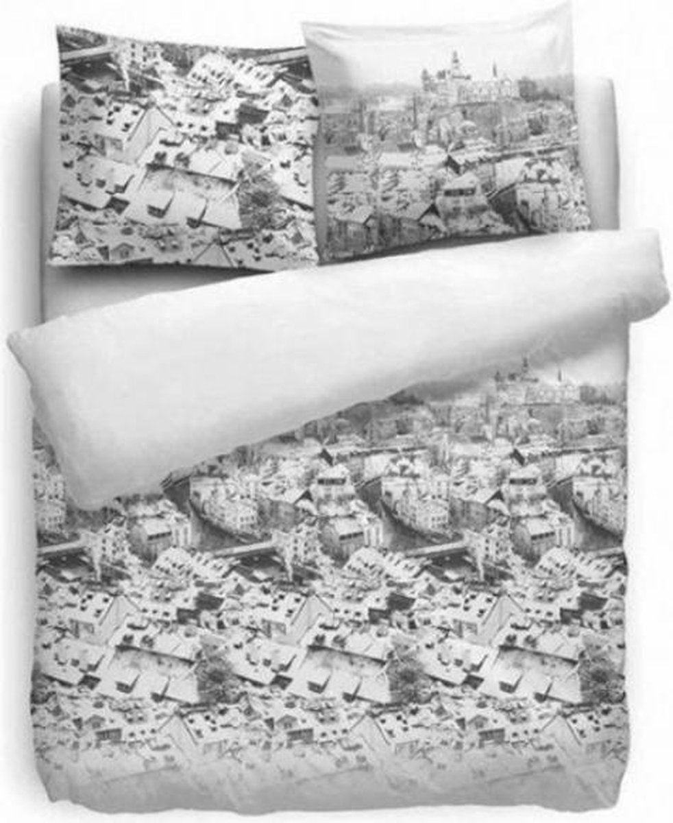 Heckettlane HnL refined dekbedovertrek Jackson White Flanel 155x220cm + 80x80cm Wit