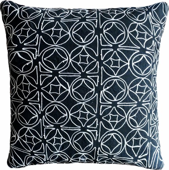 Kussens woonkamer | kussenhoes 45x45 cm | kussensloop | sierkussens | cushion cover | katoen | embroidery