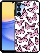 Cazy Hardcase Case adapté au Samsung Galaxy A15 / A15 5G Papillons Roses
