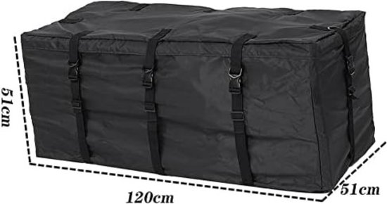 Dakkoffer, 595 liter, waterdicht, 21 kubusvoeten, opvouwbare tas, bagagedrager, universeel, geschikt voor alle voertuigen met/zonder autodakdrager, met antislipmat 6 haken