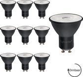 GU10 LED lamp zwart - 10-pack - 4.9W - Dimbaar - 2700K warm wit