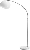 D&B Lamp - Vloerlamp - Hoogte Verstelbaar 190-210 Cm - Lampenkamp Verstelbaar - Woonkamer - Marmeren Voet - Lamp E27 - Booglamp - Kleur Wit