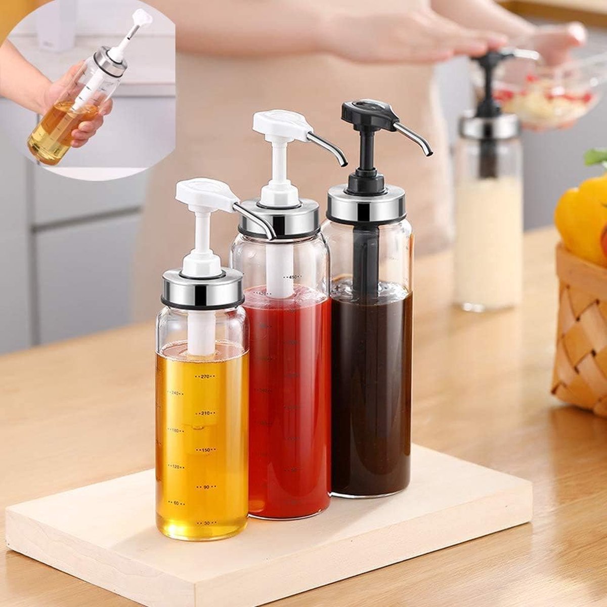 Azijn en olie dispenser set