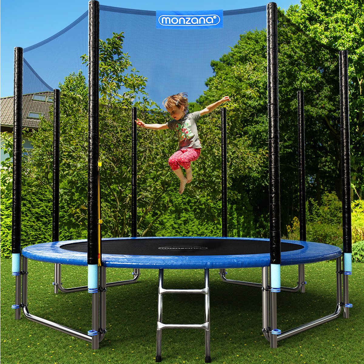 Monzana Trampoline - Complete Set Veiligheidsnet Ladder - Ø 427cm – foto 3